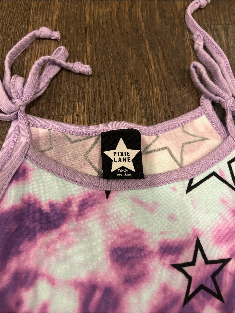 Pixie Lane Pink & Purple Tie-Dye Star Romper 18-24 months - Picture 4 of 4